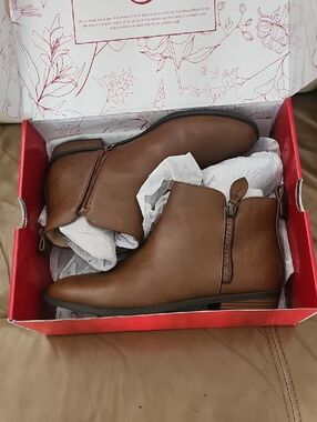 Journey Women's Brown Ankle Booties with Side Zip